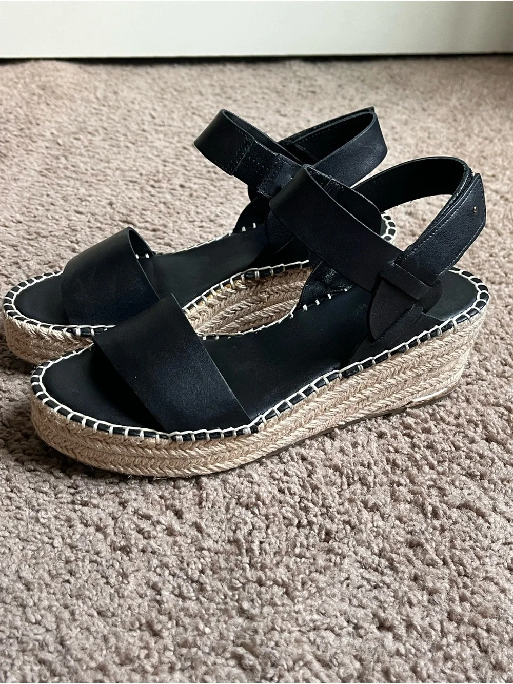 Franco Sarto Black Wedge Sandals